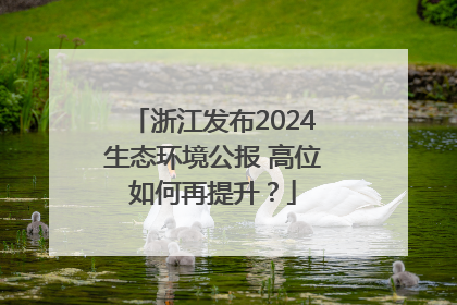 浙江发布2024生态环境公报 高位如何再提升？