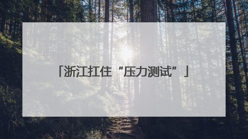 浙江扛住“压力测试”