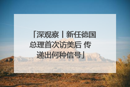 深观察丨新任德国总理首次访美后 传递出何种信号
