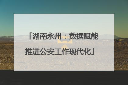 湖南永州：数据赋能推进公安工作现代化