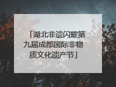 湖北非遗闪耀第九届成都国际非物质文化遗产节