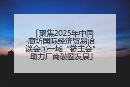 聚焦2025年中国·廊坊国际经济贸易洽谈会③一场“链主会” 助力厂商破圈发展