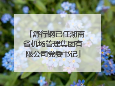 舒行钢已任湖南省机场管理集团有限公司党委书记