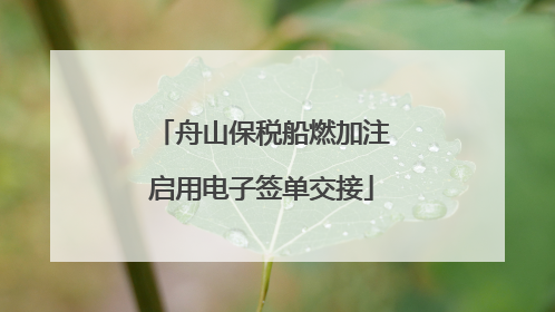 舟山保税船燃加注启用电子签单交接