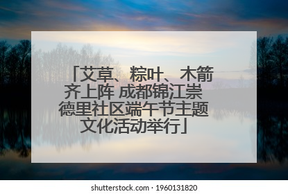 艾草、粽叶、木箭齐上阵 成都锦江崇德里社区端午节主题文化活动举行