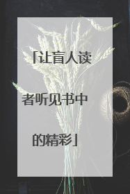 让盲人读者听见书中的精彩