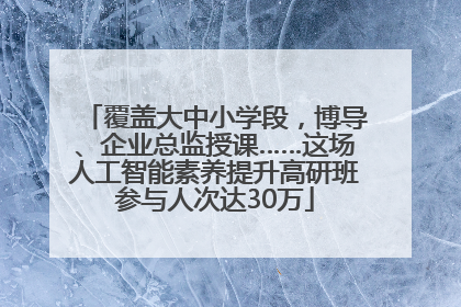 覆盖大中小学段，博导、企业总监授课……这场人工智能素养提升高研班参与人次达30万