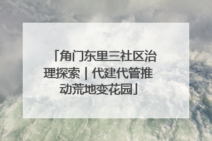 角门东里三社区治理探索｜代建代管推动荒地变花园