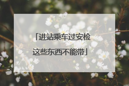 进站乘车过安检 这些东西不能带