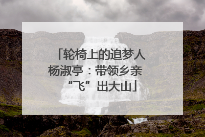 轮椅上的追梦人杨淑亭：带领乡亲“飞”出大山