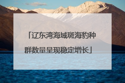 辽东湾海域斑海豹种群数量呈现稳定增长