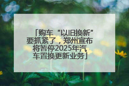 购车“以旧换新”要抓紧了，郑州宣布将暂停2025年汽车置换更新业务