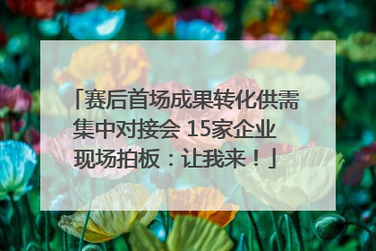 赛后首场成果转化供需集中对接会 15家企业现场拍板：让我来！
