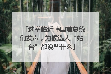 选举临近韩国前总统们发声，为候选人“站台”都说些什么