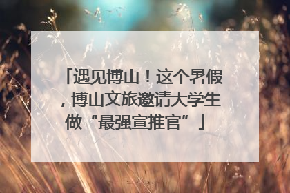 遇见博山！这个暑假，博山文旅邀请大学生做“最强宣推官”