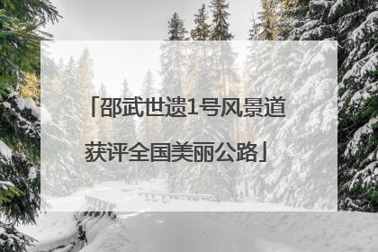 邵武世遗1号风景道获评全国美丽公路