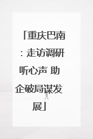 重庆巴南：走访调研听心声 助企破局谋发展