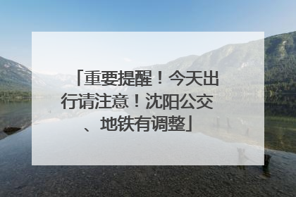 重要提醒！今天出行请注意！沈阳公交、地铁有调整