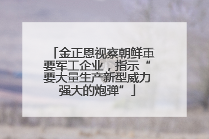 金正恩视察朝鲜重要军工企业，指示“要大量生产新型威力强大的炮弹”