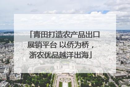青田打造农产品出口展销平台 以侨为桥，浙农优品越洋出海