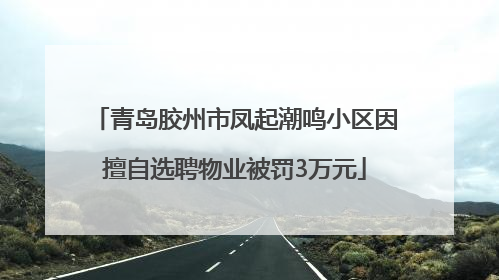 青岛胶州市凤起潮鸣小区因擅自选聘物业被罚3万元