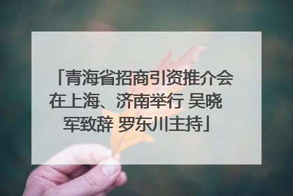 青海省招商引资推介会在上海、济南举行 吴晓军致辞 罗东川主持