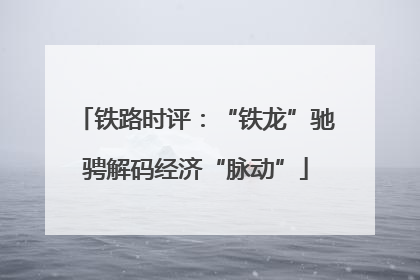铁路时评：“铁龙”驰骋解码经济“脉动”