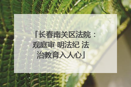 长春南关区法院：观庭审 明法纪 法治教育入人心