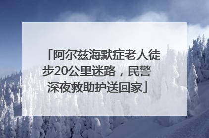 阿尔兹海默症老人徒步20公里迷路，民警深夜救助护送回家