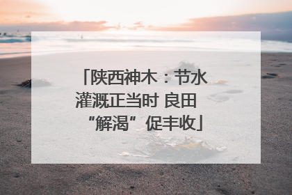 陕西神木：节水灌溉正当时 良田“解渴”促丰收