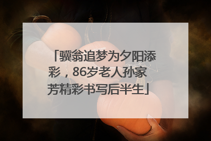 骥翁追梦为夕阳添彩，86岁老人孙家芳精彩书写后半生