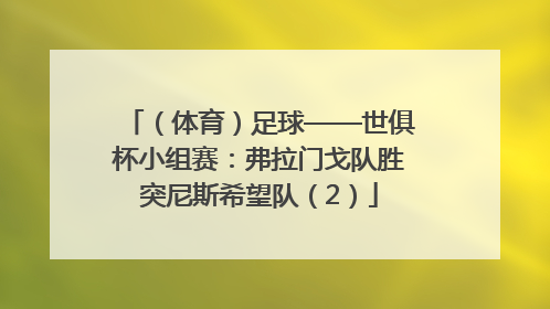 （体育）足球——世俱杯小组赛：弗拉门戈队胜突尼斯希望队（2）