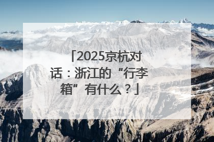 2025京杭对话：浙江的“行李箱”有什么？