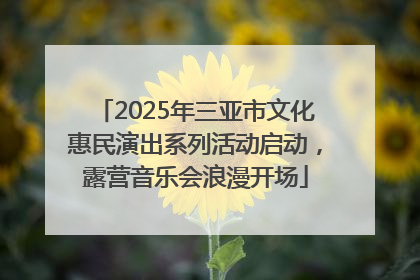 2025年三亚市文化惠民演出系列活动启动，露营音乐会浪漫开场