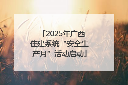 2025年广西住建系统“安全生产月”活动启动