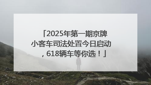 2025年第一期京牌小客车司法处置今日启动，618辆车等你选！