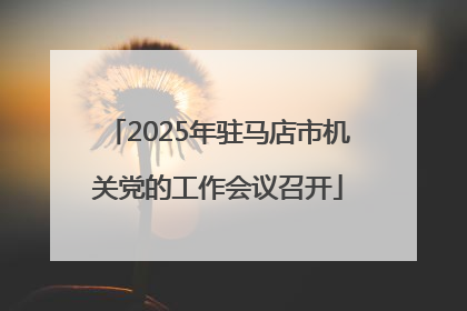 2025年驻马店市机关党的工作会议召开