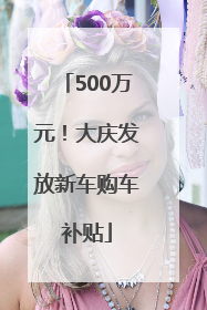500万元！大庆发放新车购车补贴