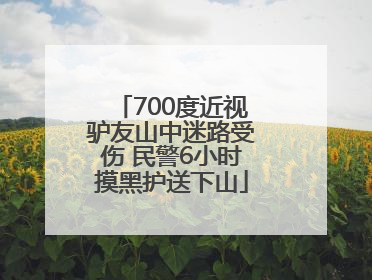 700度近视驴友山中迷路受伤 民警6小时摸黑护送下山