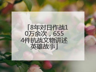 8年对日作战10万余次，6554件抗战文物讲述英雄故事