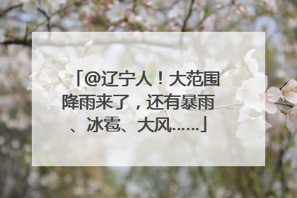 @辽宁人！大范围降雨来了，还有暴雨、冰雹、大风……