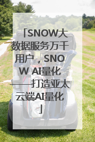 SNOW大数据服务万千用户，SNOW AI量化——打造亚太云端AI量化